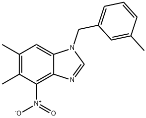 5,6-DIMETHYL-1-(3-METHYLBENZYL)-4-NITRO-1H-1,3-BENZIMIDAZOLE 结构式