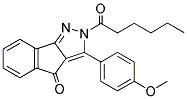 2-HEXANOYL-3-(4-METHOXYPHENYL)INDENO[3,2-C]PYRAZOL-4-ONE 结构式