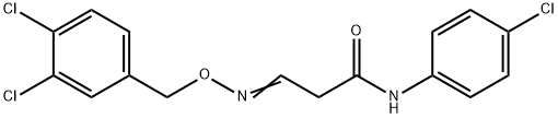 N-(4-CHLOROPHENYL)-3-([(3,4-DICHLOROBENZYL)OXY]IMINO)PROPANAMIDE 结构式