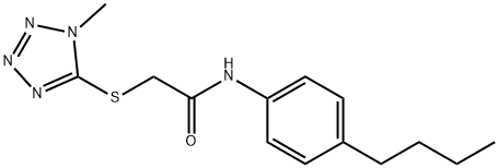 N-(4-BUTYLPHENYL)-2-[(1-METHYL-1H-1,2,3,4-TETRAAZOL-5-YL)SULFANYL]ACETAMIDE 结构式