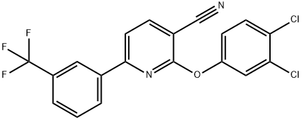 2-(3,4-DICHLOROPHENOXY)-6-[3-(TRIFLUOROMETHYL)PHENYL]NICOTINONITRILE 结构式