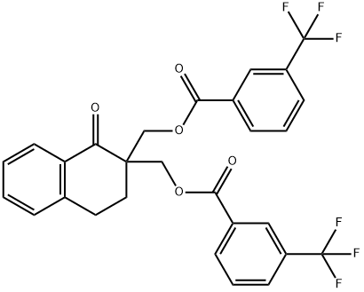 [1-OXO-2-(([3-(TRIFLUOROMETHYL)BENZOYL]OXY)METHYL)-1,2,3,4-TETRAHYDRO-2-NAPHTHALENYL]METHYL 3-(TRIFLUOROMETHYL)BENZENECARBOXYLATE 结构式