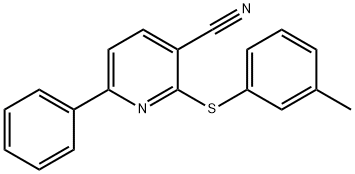 6-苯基-2-(间甲苯硫基)烟腈 结构式