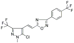 5-(2-[5-CHLORO-1-METHYL-3-(TRIFLUOROMETHYL)-1H-PYRAZOL-4-YL]VINYL)-3-[4-(TRIFLUOROMETHYL)PHENYL]-1,2,4-OXADIAZOLE 结构式