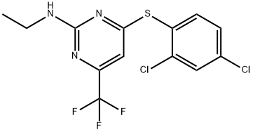 4-[(2,4-DICHLOROPHENYL)SULFANYL]-N-ETHYL-6-(TRIFLUOROMETHYL)-2-PYRIMIDINAMINE 结构式