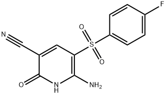 6-氨基-5-((4-氟苯基)磺酰基)-2-氧代-1,2-二氢吡啶-3-甲腈 结构式