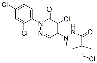 N'1-[5-CHLORO-1-(2,4-DICHLOROPHENYL)-6-OXO-1,6-DIHYDROPYRIDAZIN-4-YL]-N'1,2,2-TRIMETHYL-3-CHLOROPROPANOHYDRAZIDE 结构式