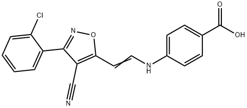 4-((2-[3-(2-CHLOROPHENYL)-4-CYANO-5-ISOXAZOLYL]VINYL)AMINO)BENZENECARBOXYLIC ACID 结构式