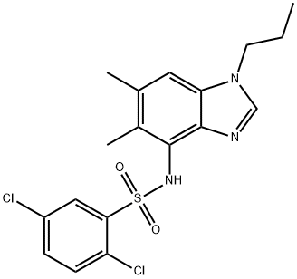 2,5-DICHLORO-N-(5,6-DIMETHYL-1-PROPYL-1H-1,3-BENZIMIDAZOL-4-YL)BENZENESULFONAMIDE 结构式