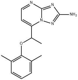 7-[1-(2,6-DIMETHYLPHENOXY)ETHYL][1,2,4]TRIAZOLO[1,5-A]PYRIMIDIN-2-AMINE 结构式