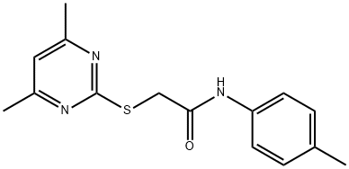 2-[(4,6-DIMETHYL-2-PYRIMIDINYL)SULFANYL]-N-(4-METHYLPHENYL)ACETAMIDE 结构式