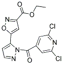 ETHYL 5-(1-[(2,6-DICHLORO-4-PYRIDYL)CARBONYL]-1H-PYRAZOL-5-YL)ISOXAZOLE-3-CARBOXYLATE 结构式