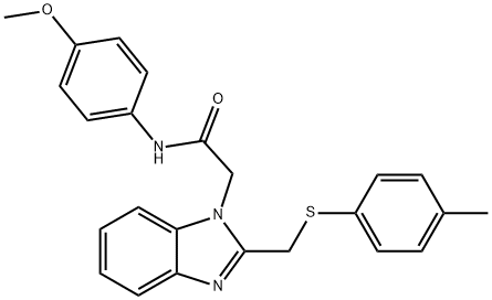 N-(4-Methoxyphenyl)-2-(2-([(4-methylphenyl)sulfanyl]methyl)-1H-1,3-benzimidazol-1-yl)acetamide 结构式