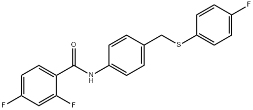 2,4-DIFLUORO-N-(4-([(4-FLUOROPHENYL)SULFANYL]METHYL)PHENYL)BENZENECARBOXAMIDE 结构式