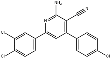 2-AMINO-4-(4-CHLOROPHENYL)-6-(3,4-DICHLOROPHENYL)NICOTINONITRILE 结构式