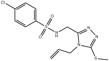 N-([4-ALLYL-5-(METHYLSULFANYL)-4H-1,2,4-TRIAZOL-3-YL]METHYL)-4-CHLOROBENZENESULFONAMIDE 结构式