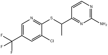 4-(1-((3-氯-5-(三氟甲基)吡啶-2-基)硫)乙基)嘧啶-2-胺 结构式