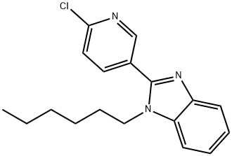 2-(6-CHLORO-3-PYRIDINYL)-1-HEXYL-1H-1,3-BENZIMIDAZOLE 结构式