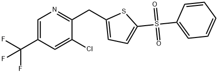 3-CHLORO-2-([5-(PHENYLSULFONYL)-2-THIENYL]METHYL)-5-(TRIFLUOROMETHYL)PYRIDINE 结构式