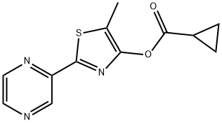 5-METHYL-2-(2-PYRAZINYL)-1,3-THIAZOL-4-YL CYCLOPROPANECARBOXYLATE 结构式