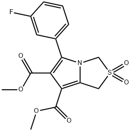 DIMETHYL 5-(3-FLUOROPHENYL)-2,2-DIOXO-2,3-DIHYDRO-1H-2LAMBDA6-PYRROLO[1,2-C][1,3]THIAZOLE-6,7-DICARBOXYLATE 结构式