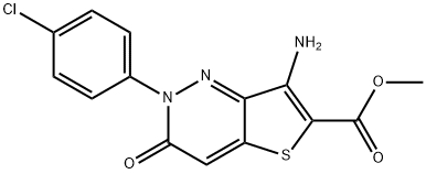 7-氨基-2-(4-氯苯基)-3-氧代-2,3-二氢噻吩并[3,2-C]哒嗪-6-羧酸甲酯 结构式