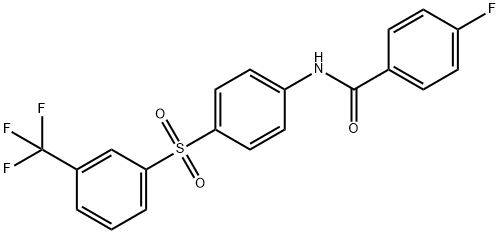 4-FLUORO-N-(4-([3-(TRIFLUOROMETHYL)PHENYL]SULFONYL)PHENYL)BENZENECARBOXAMIDE 结构式