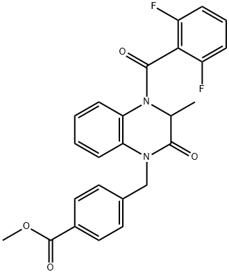 METHYL 4-([4-(2,6-DIFLUOROBENZOYL)-3-METHYL-2-OXO-3,4-DIHYDRO-1(2H)-QUINOXALINYL]METHYL)BENZENECARBOXYLATE 结构式