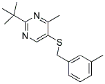 2-(TERT-BUTYL)-4-METHYL-5-[(3-METHYLBENZYL)THIO]PYRIMIDINE 结构式