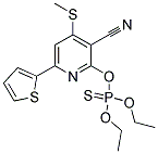 2-[(DIETHOXYPHOSPHOROTHIOYL)OXY]-4-(METHYLTHIO)-6-(2-THIENYL)NICOTINONITRILE 结构式