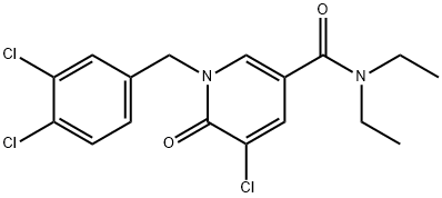 5-CHLORO-1-(3,4-DICHLOROBENZYL)-N,N-DIETHYL-6-OXO-1,6-DIHYDRO-3-PYRIDINECARBOXAMIDE 结构式
