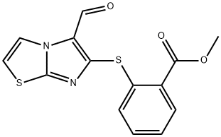 METHYL 2-[(5-FORMYLIMIDAZO[2,1-B][1,3]THIAZOL-6-YL)SULFANYL]BENZENECARBOXYLATE 结构式