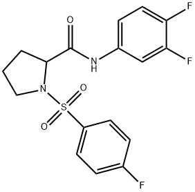 N-(3,4-Difluorophenyl)-1-[(4-fluorophenyl)sulfonyl]-2-pyrrolidinecarboxamide 结构式