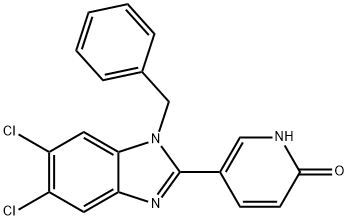 5-(1-BENZYL-5,6-DICHLORO-1H-1,3-BENZIMIDAZOL-2-YL)-2(1H)-PYRIDINONE 结构式