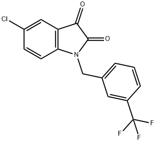 5-CHLORO-1-[3-(TRIFLUOROMETHYL)BENZYL]-1H-INDOLE-2,3-DIONE 结构式