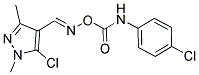 5-CHLORO-4-[(([(4-CHLOROANILINO)CARBONYL]OXY)IMINO)METHYL]-1,3-DIMETHYL-1H-PYRAZOLE 结构式