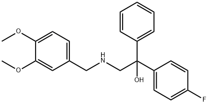 2-[(3,4-DIMETHOXYBENZYL)AMINO]-1-(4-FLUOROPHENYL)-1-PHENYL-1-ETHANOL 结构式