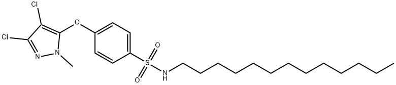 4-[(3,4-DICHLORO-1-METHYL-1H-PYRAZOL-5-YL)OXY]-N-TRIDECYLBENZENESULFONAMIDE 结构式