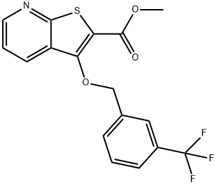 METHYL 3-([3-(TRIFLUOROMETHYL)BENZYL]OXY)THIENO[2,3-B]PYRIDINE-2-CARBOXYLATE 结构式