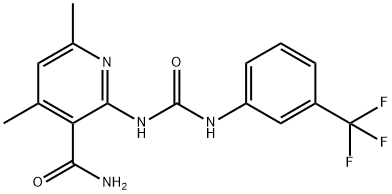 4,6-DIMETHYL-2-(([3-(TRIFLUOROMETHYL)ANILINO]CARBONYL)AMINO)NICOTINAMIDE 结构式