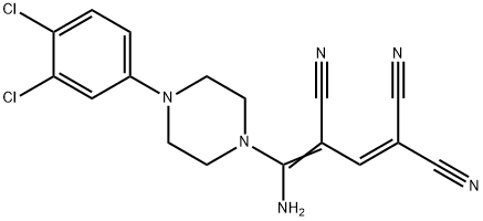 4-Amino-4-[4-(3,4-dichlorophenyl)piperazino]-1,3-butadiene-1,1,3-tricarbonitrile 结构式