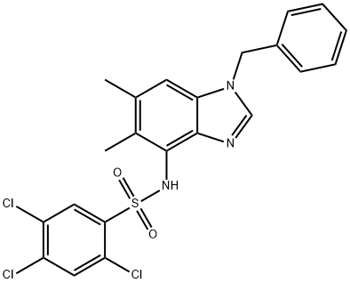 N-(1-Benzyl-5,6-dimethyl-1H-1,3-benzimidazol-4-yl)-2,4,5-trichlorobenzenesulfonamide 结构式