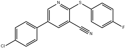 5-(4-Chlorophenyl)-2-[(4-fluorophenyl)sulfanyl]nicotinonitrile 结构式