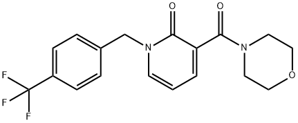 3-(Morpholinocarbonyl)-1-[4-(trifluoromethyl)benzyl]-2(1H)-pyridinone 结构式
