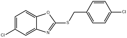 5-CHLORO-1,3-BENZOXAZOL-2-YL 4-CHLOROBENZYL SULFIDE 结构式