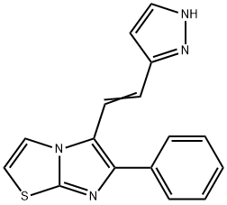 6-PHENYL-5-[2-(1H-PYRAZOL-5-YL)VINYL]IMIDAZO[2,1-B][1,3]THIAZOLE 结构式