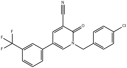 1-(4-CHLOROBENZYL)-2-OXO-5-[3-(TRIFLUOROMETHYL)PHENYL]-1,2-DIHYDRO-3-PYRIDINECARBONITRILE 结构式