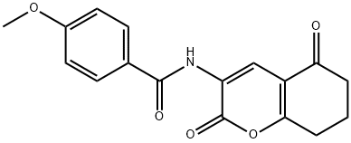 N-(2,5-DIOXO-5,6,7,8-TETRAHYDRO-2H-CHROMEN-3-YL)-4-METHOXYBENZENECARBOXAMIDE 结构式