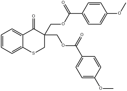(3-([(4-METHOXYBENZOYL)OXY]METHYL)-4-OXO-3,4-DIHYDRO-2H-THIOCHROMEN-3-YL)METHYL 4-METHOXYBENZENECARBOXYLATE 结构式