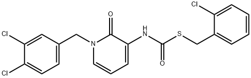 S-(2-CHLOROBENZYL) N-[1-(3,4-DICHLOROBENZYL)-2-OXO-1,2-DIHYDRO-3-PYRIDINYL]CARBAMOTHIOATE 结构式